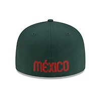 Mexico Dark Green Flag Side Patch Batterman Gray UV New Era 59FIFTY Fitted Hat