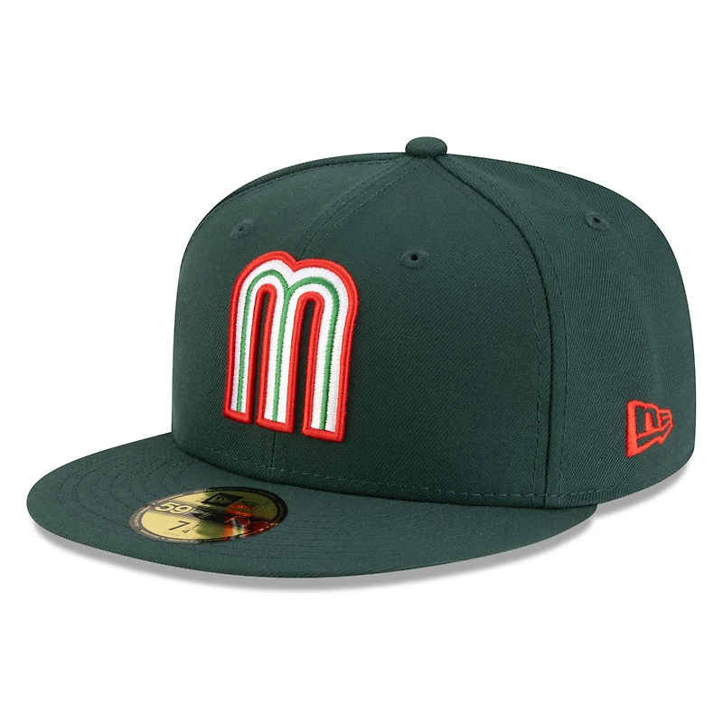 Mexico Dark Green Flag Side Patch Batterman Gray UV New Era 59FIFTY Fitted Hat