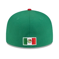 Mexico Kelly Green and Scarlet Red Flag Batterman Gray UV New Era 59FIFTY Fitted Hat