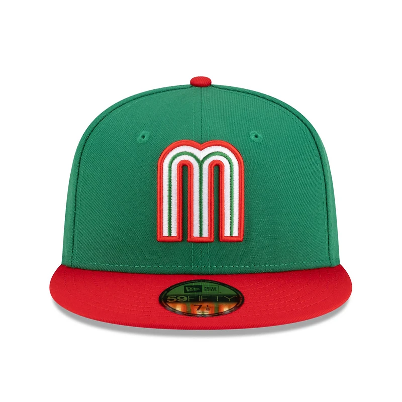 Mexico Kelly Green and Scarlet Red Flag Batterman Gray UV New Era 59FIFTY Fitted Hat