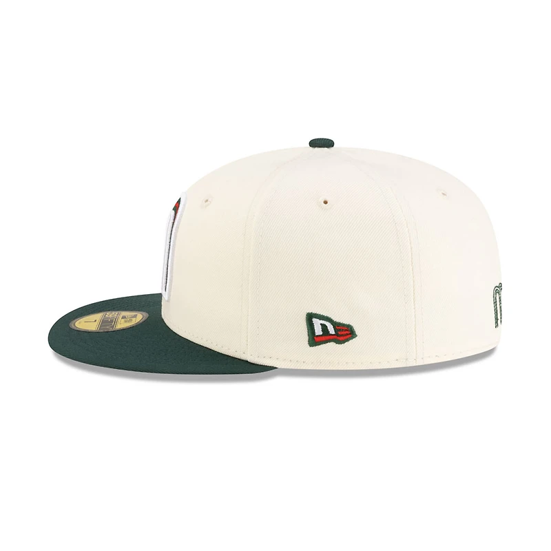 Mexico Chrome and Dark Green Flag Side Patch Batterman Red UV New Era 59FIFTY Fitted Hat