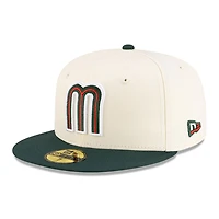 Mexico Chrome and Dark Green Flag Side Patch Batterman Red UV New Era 59FIFTY Fitted Hat