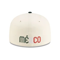 Mexico Chrome and Dark Green Flag Side Patch Batterman Red UV New Era 59FIFTY Fitted Hat