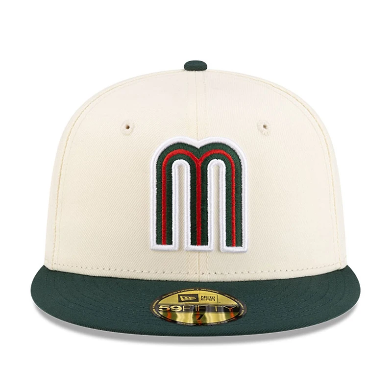 Mexico Chrome and Dark Green Flag Side Patch Batterman Red UV New Era 59FIFTY Fitted Hat