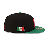 Mexico Black and Green Flag Side Patch Batterman Gray UV New Era 59FIFTY Fitted Hat