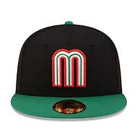 Mexico Black and Green Flag Side Patch Batterman Gray UV New Era 59FIFTY Fitted Hat
