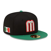 Mexico Black and Green Flag Side Patch Batterman Gray UV New Era 59FIFTY Fitted Hat