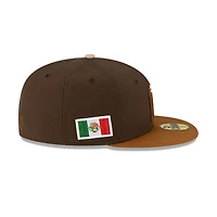 Mexico Walnut and Toasted Peanut 2Tone Flag Side Patch Batterman Tan UV New Era 59FIFTY Fitted Hat