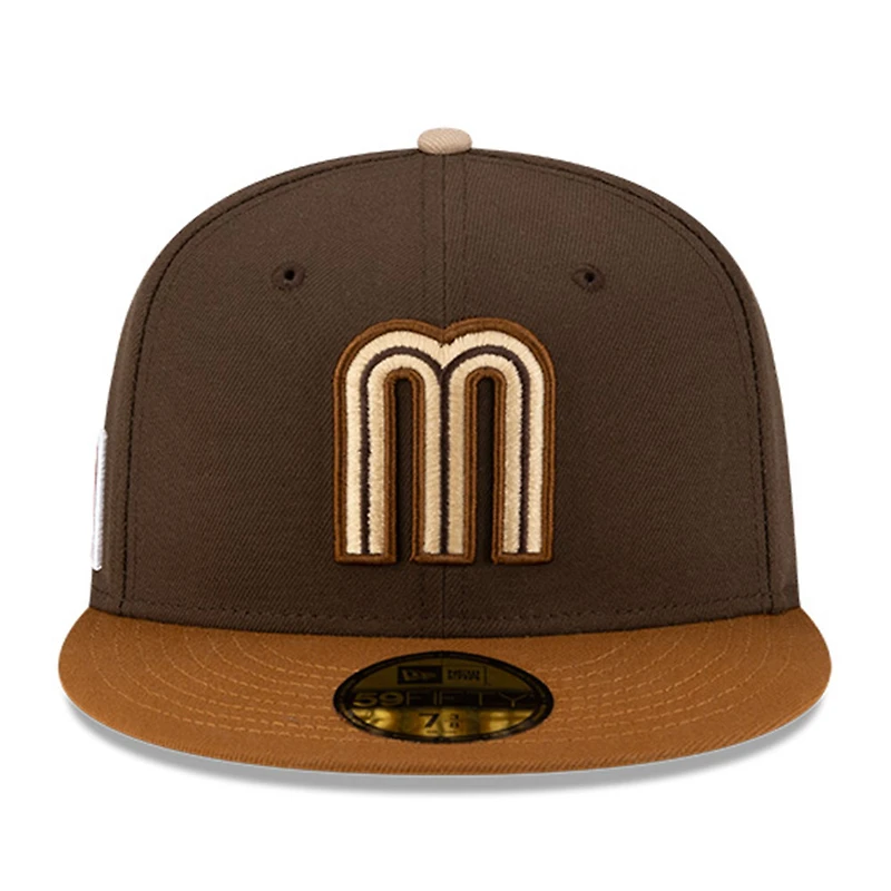 Mexico Walnut and Toasted Peanut 2Tone Flag Side Patch Batterman Tan UV New Era 59FIFTY Fitted Hat