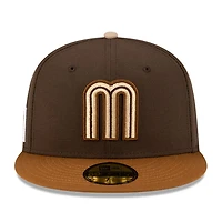 Mexico Walnut and Toasted Peanut 2Tone Flag Side Patch Batterman Tan UV New Era 59FIFTY Fitted Hat