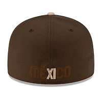 Mexico Walnut and Toasted Peanut 2Tone Flag Side Patch Batterman Tan UV New Era 59FIFTY Fitted Hat