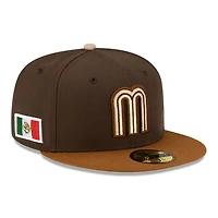 Mexico Walnut and Toasted Peanut 2Tone Flag Side Patch Batterman Tan UV New Era 59FIFTY Fitted Hat