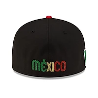 Mexico Black and Dark Green 2Tone Flag Side Patch Batterman Gray UV New Era 59FIFTY Fitted Hat