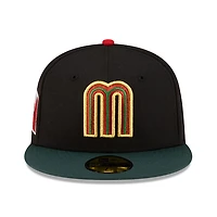 Mexico Black and Dark Green 2Tone Flag Side Patch Batterman Gray UV New Era 59FIFTY Fitted Hat