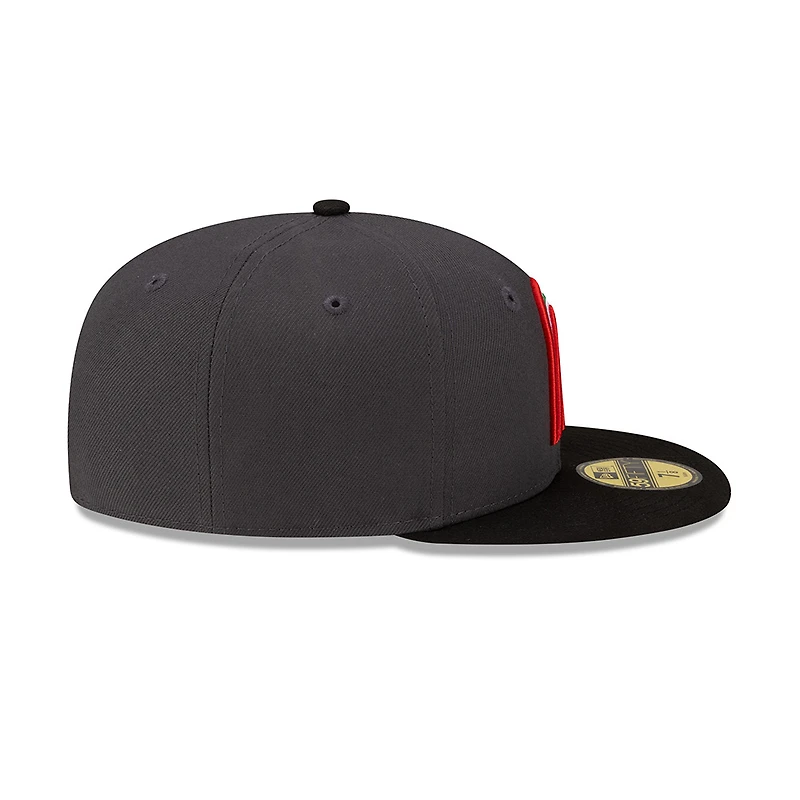 Mexico Graphite and Black with Rose Flag Patch Batterman Gray UV New Era 59FIFTY Fitted Hat