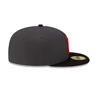 Mexico Graphite and Black with Rose Flag Patch Batterman Gray UV New Era 59FIFTY Fitted Hat