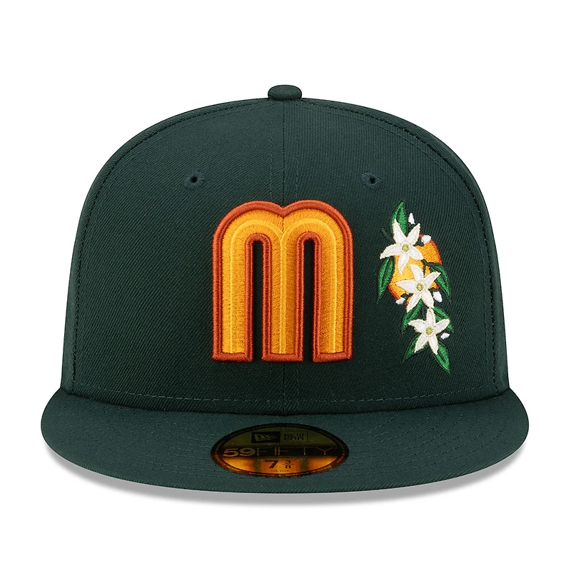 Mexico Dark Green with Flower M Logo Batterman Gray UV New Era 59FIFTY Fitted Hat