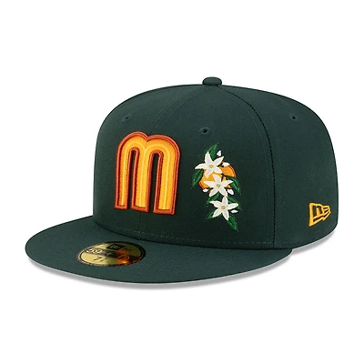 Mexico Dark Green with Flower M Logo Batterman Gray UV New Era 59FIFTY Fitted Hat