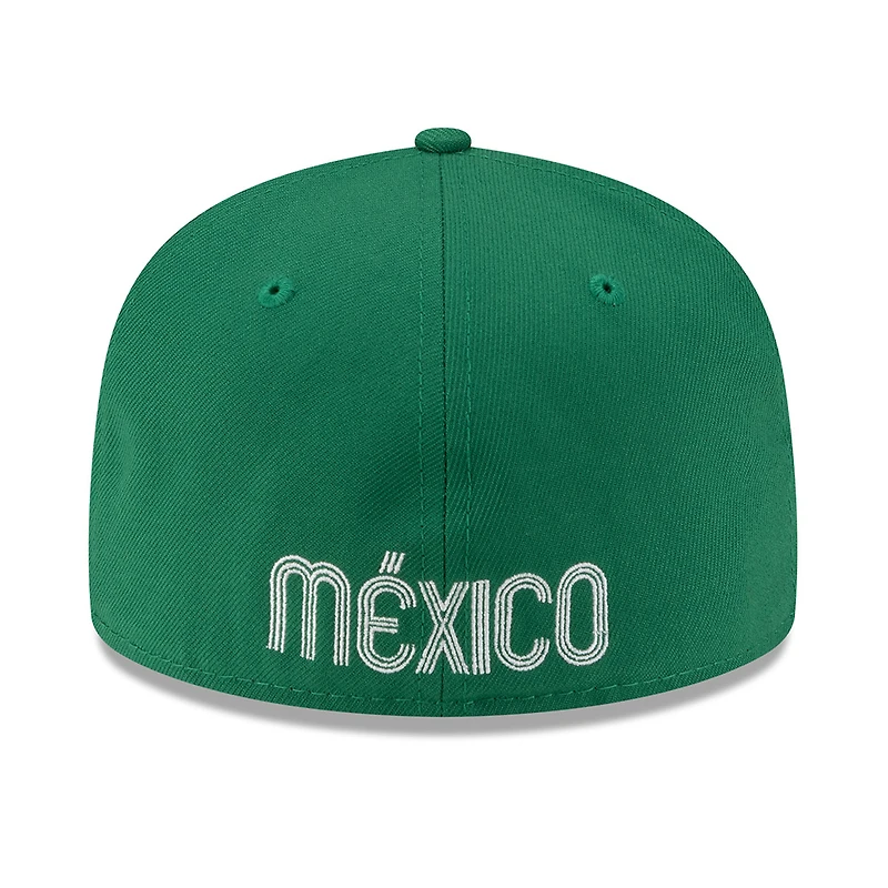 Mexico Kelly Green and White Logo Flag Side Patch Batterman Gray UV New Era 59FIFTY Fitted Hat