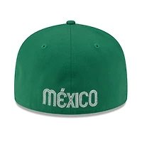 Mexico Kelly Green and White Logo Flag Side Patch Batterman Gray UV New Era 59FIFTY Fitted Hat