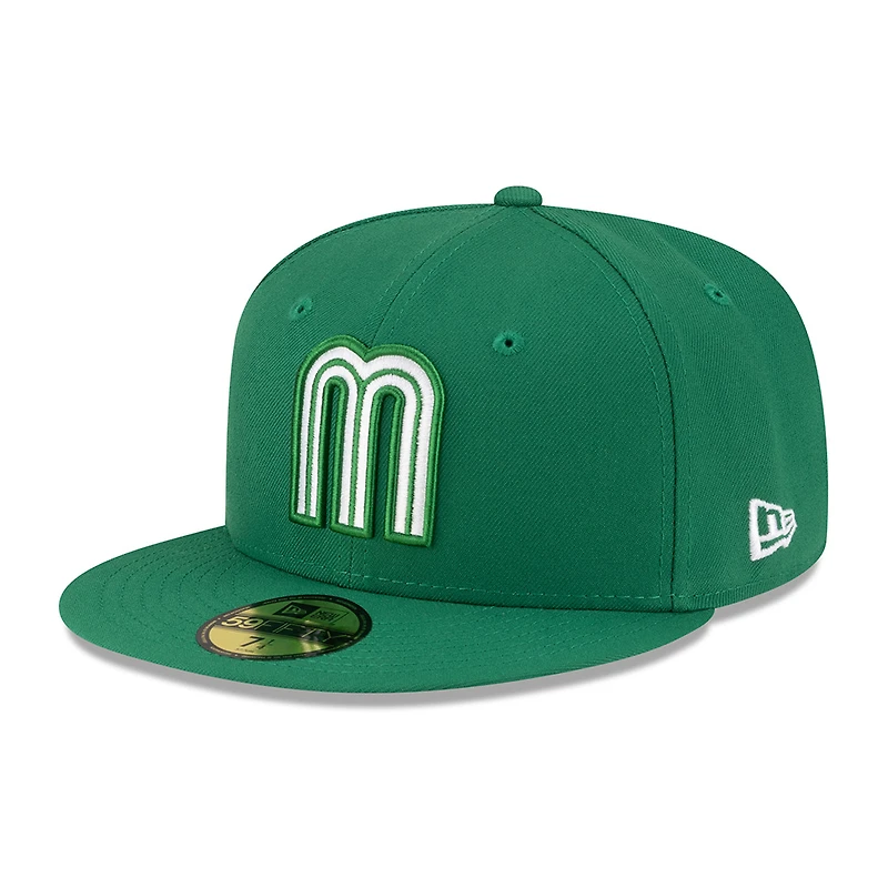 Mexico Kelly Green and White Logo Flag Side Patch Batterman Gray UV New Era 59FIFTY Fitted Hat