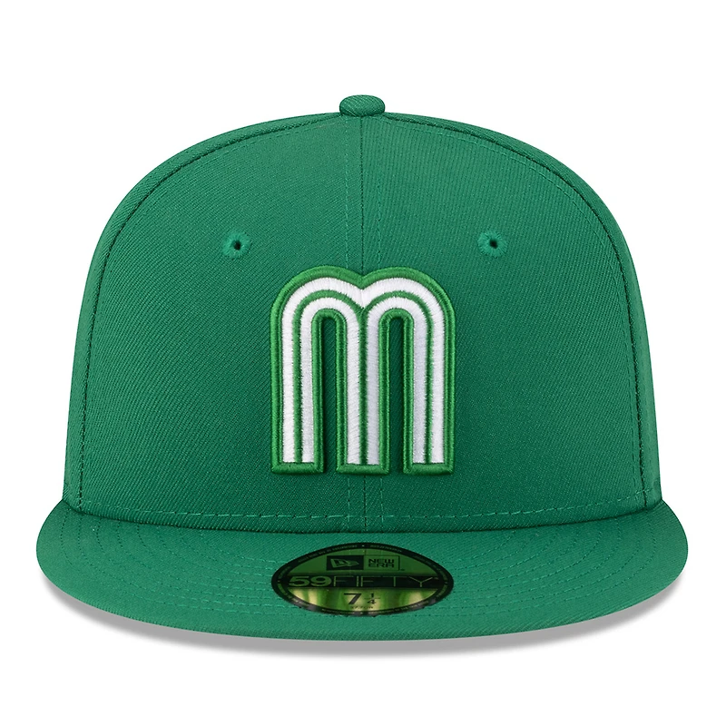 Mexico Kelly Green and White Logo Flag Side Patch Batterman Gray UV New Era 59FIFTY Fitted Hat