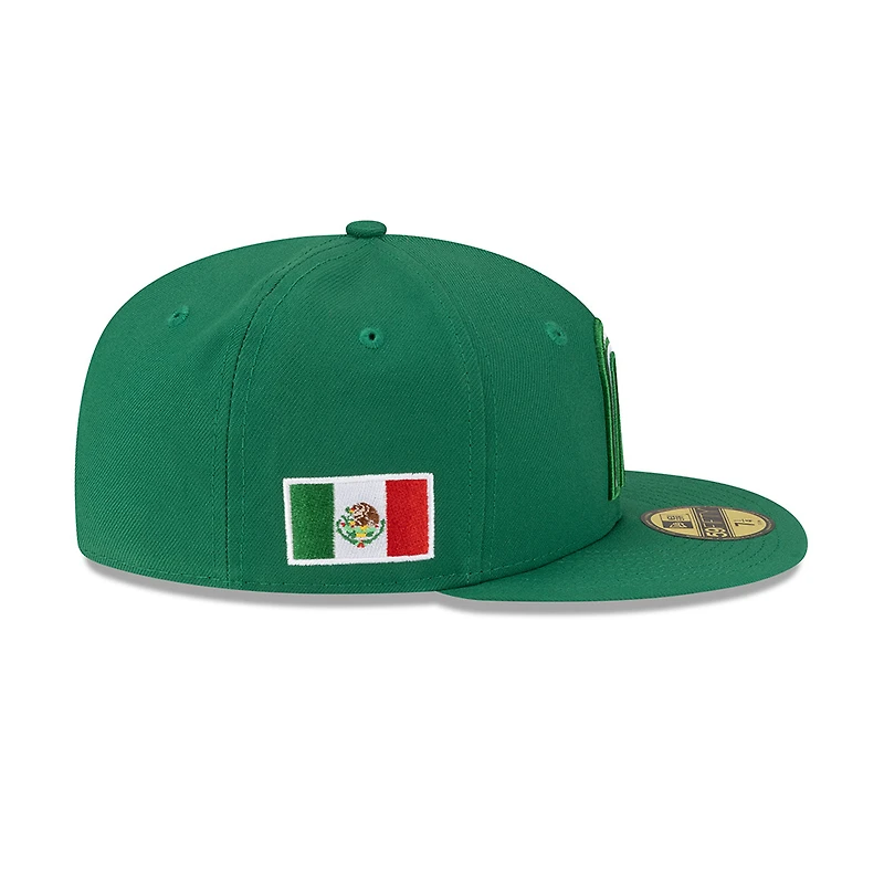 Mexico Kelly Green and White Logo Flag Side Patch Batterman Gray UV New Era 59FIFTY Fitted Hat