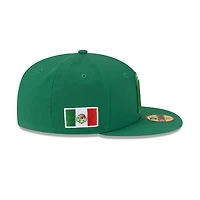 Mexico Kelly Green and White Logo Flag Side Patch Batterman Gray UV New Era 59FIFTY Fitted Hat