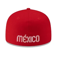 Mexico Red and White Logo Flag Side Patch Batterman Gray UV New Era 59FIFTY Fitted Hat