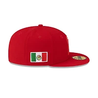 Mexico Red and White Logo Flag Side Patch Batterman Gray UV New Era 59FIFTY Fitted Hat