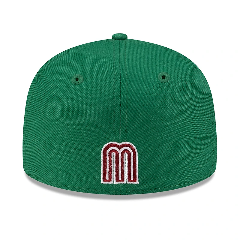 Mexico Green Wordmark Logo Flag Side Patch M Batterman Gray UV New Era 59FIFTY Fitted Hat