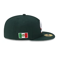 Mexico Dark Green Serie Del Caribe Flag Side Patch Batterman Gray UV New Era 59FIFTY Fitted Hat