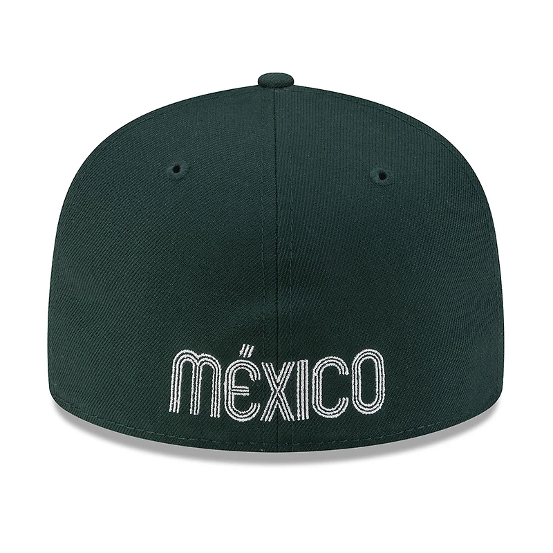 Mexico Dark Green Serie Del Caribe Flag Side Patch Batterman Gray UV New Era 59FIFTY Fitted Hat