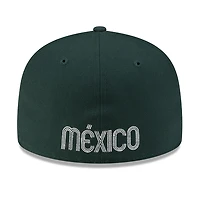 Mexico Dark Green Serie Del Caribe Flag Side Patch Batterman Gray UV New Era 59FIFTY Fitted Hat