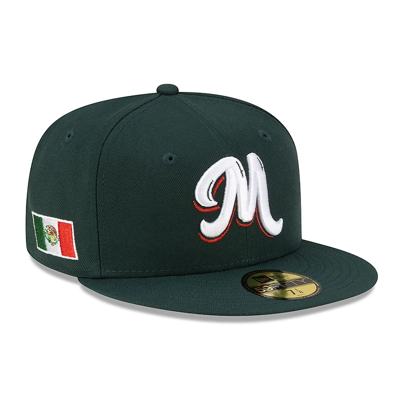 Mexico Dark Green Serie Del Caribe Flag Side Patch Batterman Gray UV New Era 59FIFTY Fitted Hat