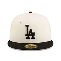 Los Angeles Dodgers Chrome and Black 2Tone Gray UV New Era 59FIFTY Fitted Hat