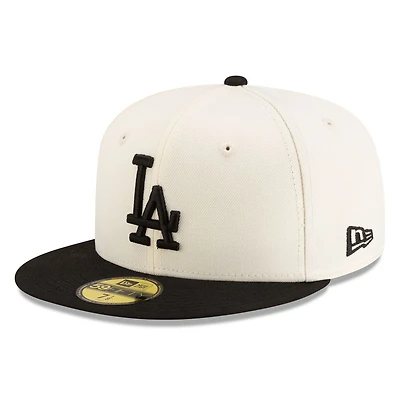 Los Angeles Dodgers Chrome and Black 2Tone Gray UV New Era 59FIFTY Fitted Hat