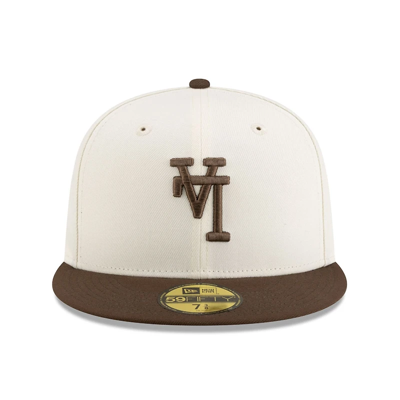 Los Angeles Dodgers Chrome and Walnut Brown 2Tone Gray UV New Era 59FIFTY Fitted Hat