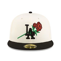 Los Angeles Dodgers Chrome and Black with Rose Gray UV New Era 59FIFTY Fitted Hat