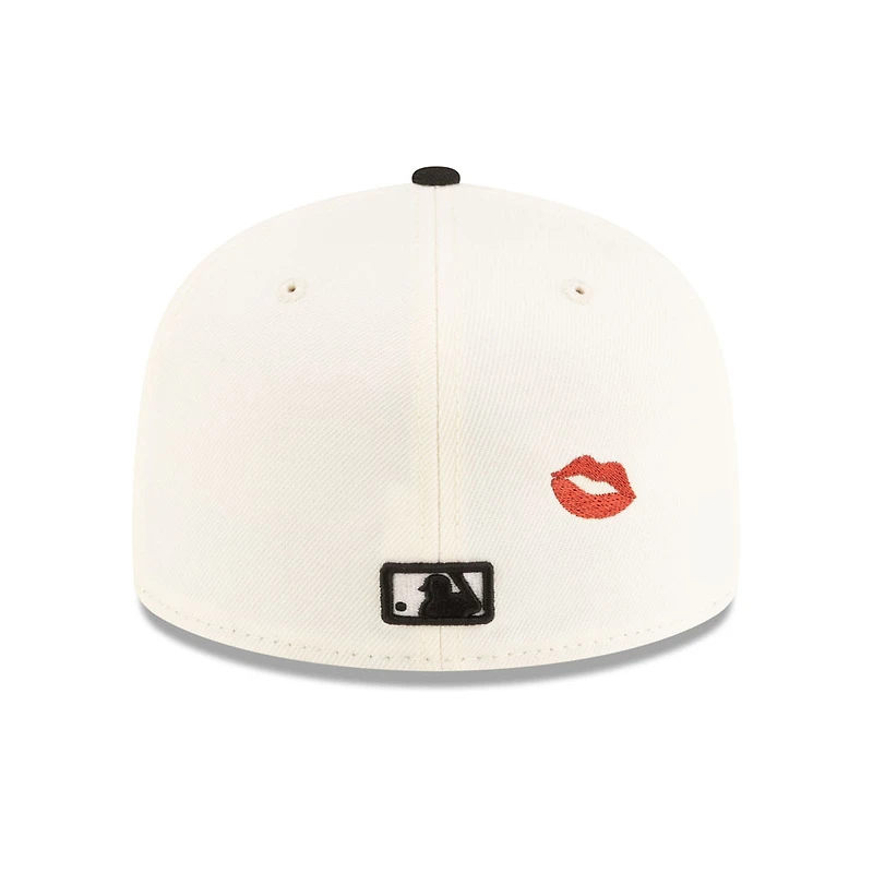 Los Angeles Dodgers Chrome & Black 2Tone Red Lips Gray UV New Era 59FIFTY Fitted Hat