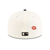 Los Angeles Dodgers Chrome & Black 2Tone Red Lips Gray UV New Era 59FIFTY Fitted Hat