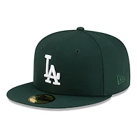 Los Angeles Dodgers Dark Green with White Logo Gray UV New Era 59FIFTY Fitted Hat