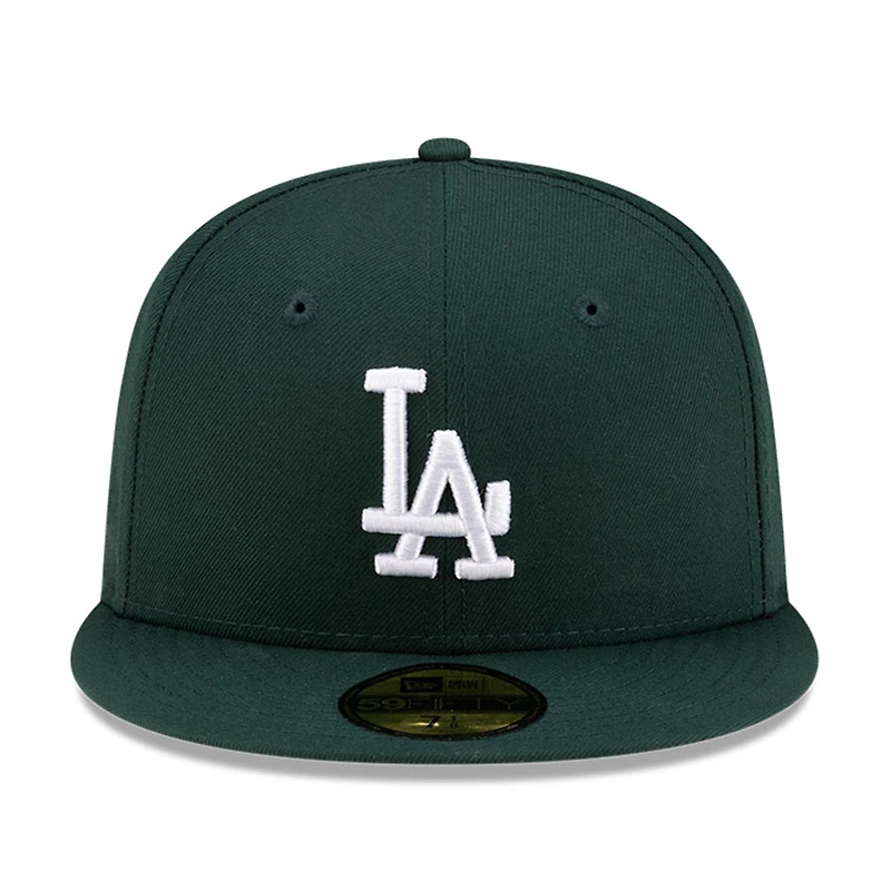Los Angeles Dodgers Dark Green with White Logo Gray UV New Era 59FIFTY Fitted Hat