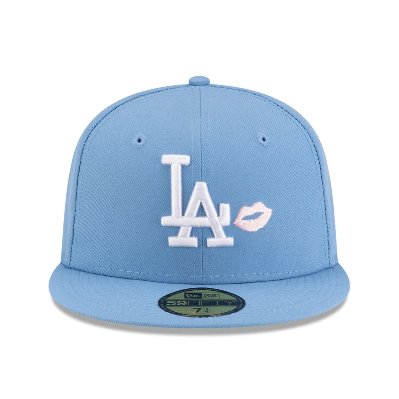 Los Angeles Dodgers Sky Blue with Pink Lips UV New Era 59FIFTY Fitted Hat