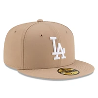 Los Angeles Dodgers Camel Brown with White Logo Gray UV New Era 59FIFTY Fitted Hat