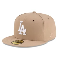 Los Angeles Dodgers Camel Brown with White Logo Gray UV New Era 59FIFTY Fitted Hat