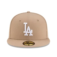 Los Angeles Dodgers Camel Brown with White Logo Gray UV New Era 59FIFTY Fitted Hat