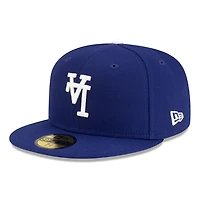 Los Angeles Dodgers Royal Blue Upside Down Logo Gray UV New Era 59FIFTY Fitted Hat