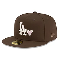 Los Angeles Dodgers Walnut Brown with Pink Heart UV New Era 59FIFTY Fitted Hat