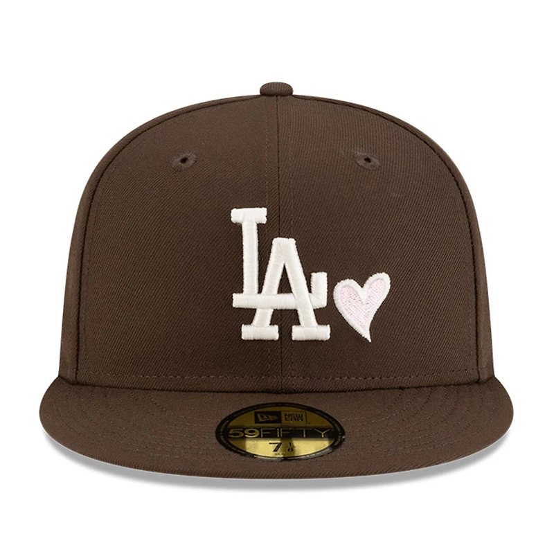 Los Angeles Dodgers Walnut Brown with Pink Heart UV New Era 59FIFTY Fitted Hat